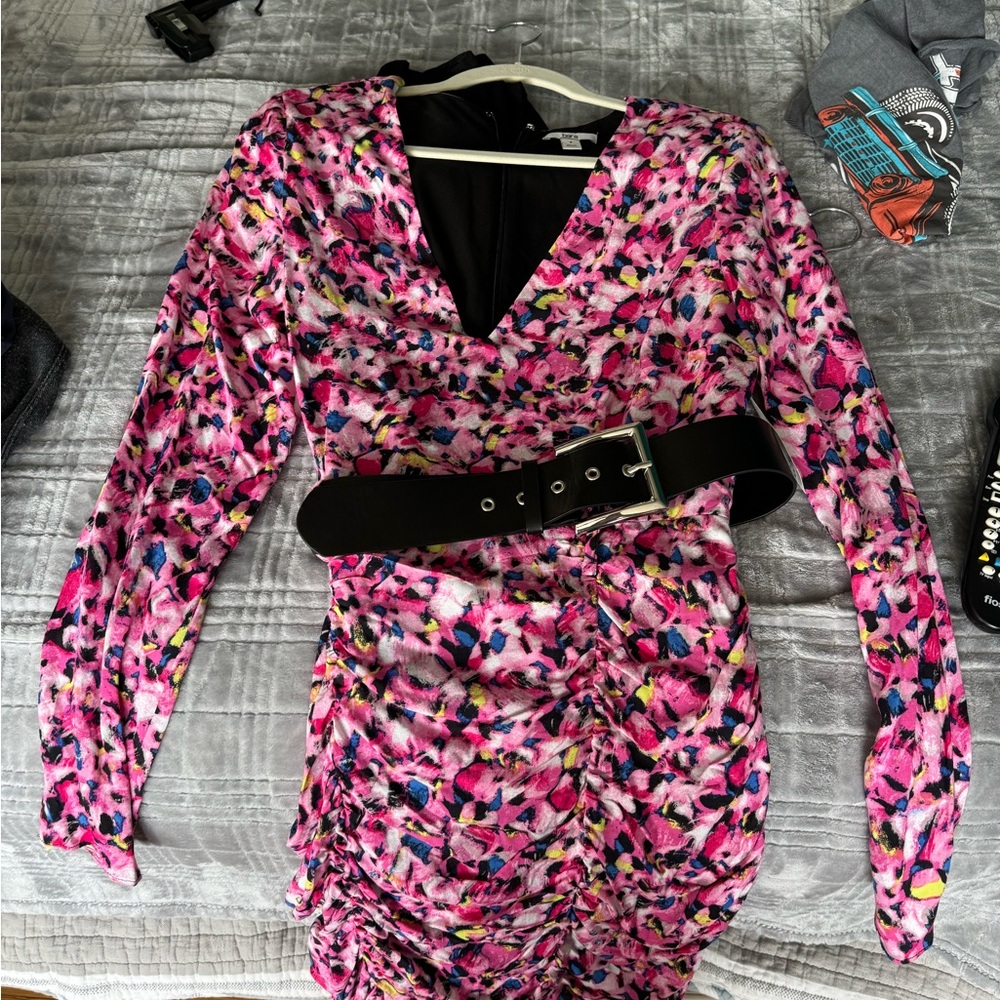 Bar iii long sleeve ruched dress